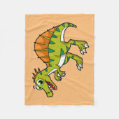かわいいイラストレーション笑顔のスピノサウルス。 フリースブランケット (正面)