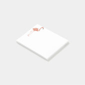 かわいいイラストレーション赤フラミンゴリノカット ポストイット (アングル)