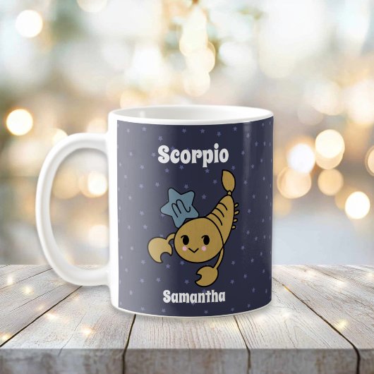 かわいいイラスト入りさそり座のオリジナル コーヒーマグカップ