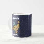 かわいいイラスト入りさそり座のオリジナル コーヒーマグカップ (正面左)