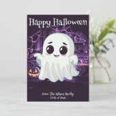 かわいいイラスト ハロウィン おばけ ホリデー カード (スタンド正面)