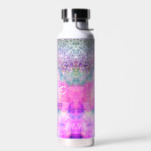 かわいいイリデスゲン銀フェイクグリッターモノグラムのノートボ ウォーターボトル (左面)