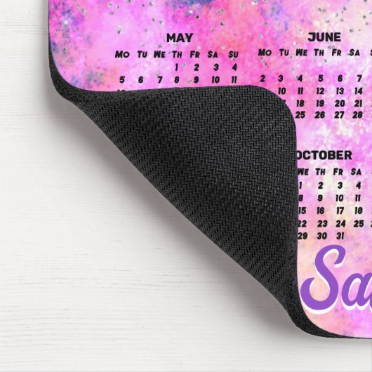 かわいいイリデスゲン銀フェイクグリッターモノグラム2025 マウスパッド (コーナー)