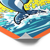 かわいいイルカが海から飛び出している ポスター (角)