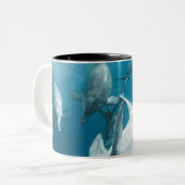 かわいいイルカたち ツートーンマグカップ (正面左)