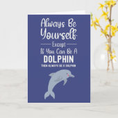 かわいいイルカのカード　おもしろい海の海洋生物 カード (黄色い花)