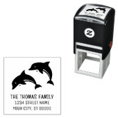 かわいいイルカの名前のアドレス セルフインキングスタンプ (インサイチュ)