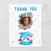 かわいいイルカの海の動物の誕生日子供2写真 ポストカード (正面)