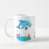 かわいいイルカの海の動物子供の誕生日パーティー コーヒーマグカップ (左)
