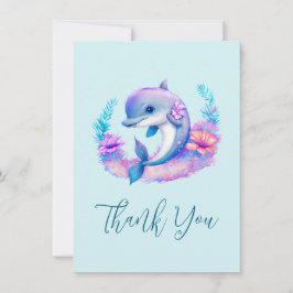 かわいいイルカの海の生き物ありがとう サンキューカード