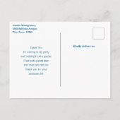 かわいいイルカの海の生き物ありがとう ポストカード (裏面)