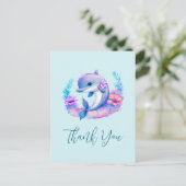 かわいいイルカの海の生き物ありがとう ポストカード (スタンド正面)