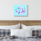 かわいいイルカの海の生き物 キャンバスプリント (インサイチュ (寝室))