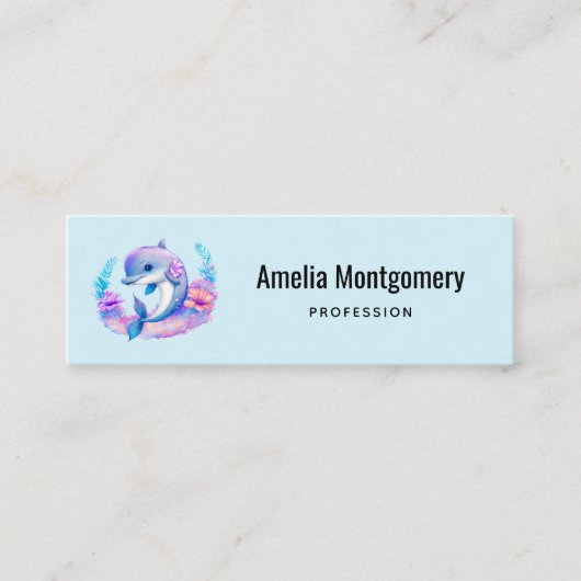 かわいいイルカの海の生き物 スキニー名刺 (正面)