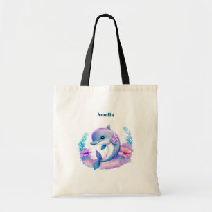 かわいいイルカの海の生き物 トートバッグ