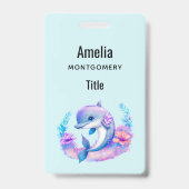 かわいいイルカの海の生き物 バッジ (裏面)