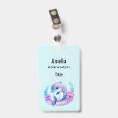 かわいいイルカの海の生き物 バッジ (裏面 （クリップ付）)