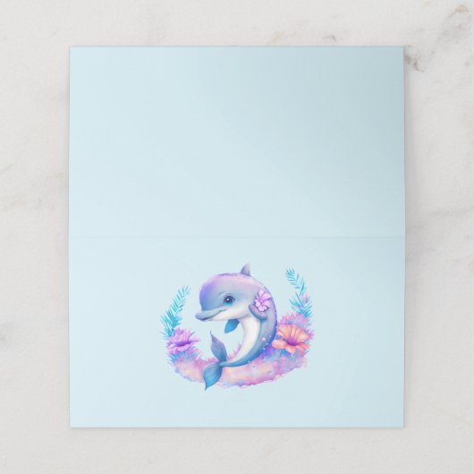 かわいいイルカの海の生き物 プレイスカード (外部開封)