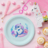 かわいいイルカの海の生き物 ペーパープレート (パーティー)
