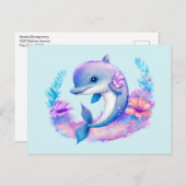 かわいいイルカの海の生き物 ポストカード (正面/裏面)