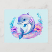 かわいいイルカの海の生き物 ポストカード (正面)