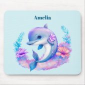かわいいイルカの海の生き物 マウスパッド (正面)