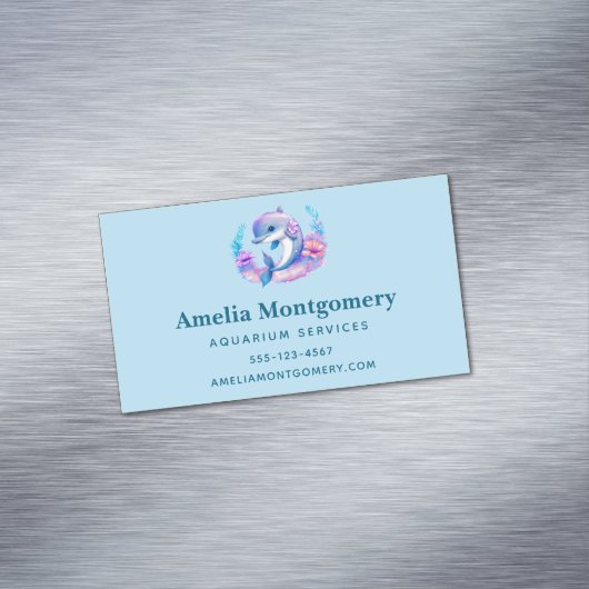 かわいいイルカの海の生き物 マグネット名刺 (インサイチュ)