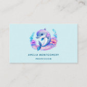 かわいいイルカの海の生き物 名刺 (正面)