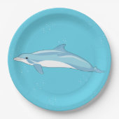 かわいいイルカの海の誕生日 ペーパープレート (正面)