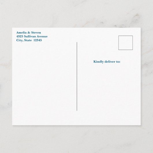 かわいいイルカの海結婚生き物 案内ポストカード (裏面)