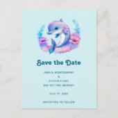 かわいいイルカの海結婚生き物 案内ポストカード (正面)