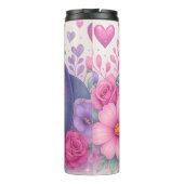 かわいいイルカの花ハートキラキラ タンブラー (裏面)