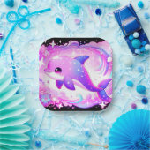 かわいいイルカの赤ちゃんシャワー ペーパープレート (パーティー)