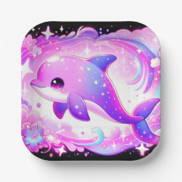かわいいイルカの赤ちゃんシャワー ペーパープレート