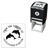 かわいいイルカの飛躍 シルエット ライブラリー 本の名前 セルフインキングスタンプ (インサイチュ)