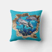 かわいいイルカデザイン-子供へギフトと大人 クッション (裏面)