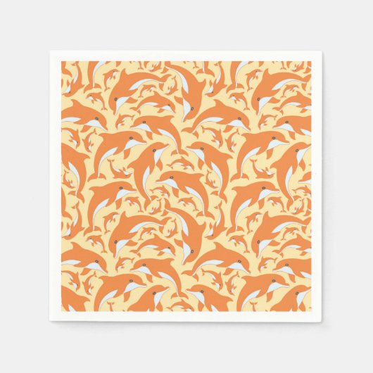 かわいいイルカ スタンダードカクテルナプキン (正面)