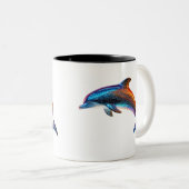 かわいいイルカ ツートーンマグカップ (正面右)