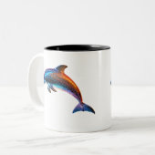 かわいいイルカ ツートーンマグカップ (正面左)