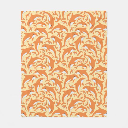 かわいいイルカ フリースブランケット (正面)