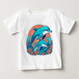 かわいいイルカ ベビーTシャツ