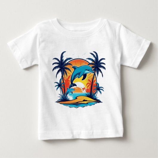 かわいいイルカ ベビーTシャツ (正面)
