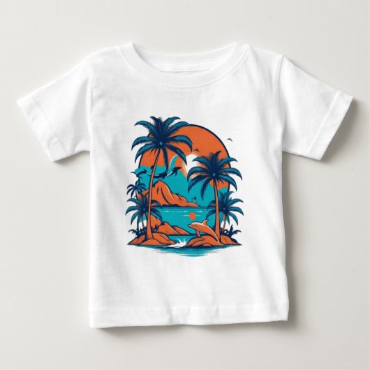 かわいいイルカ ベビーTシャツ (正面)