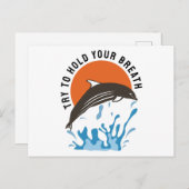 かわいいイルカ – 息を止めよう ポストカード (正面/裏面)