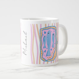 かわいいイワシの芸術 ジャンボコーヒーマグカップ