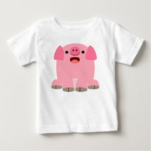 かわいいインク漫画の豚のベビーTシャツ ベビーTシャツ