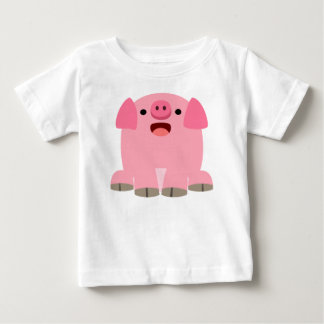 かわいいインク漫画の豚のベビーTシャツ ベビーTシャツ