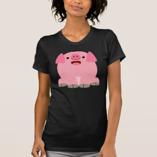かわいいインク漫画の豚の女性Tシャツ Tシャツ