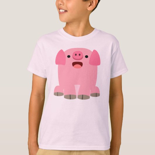 かわいいインク漫画の豚の子どもTシャツ Tシャツ (正面)