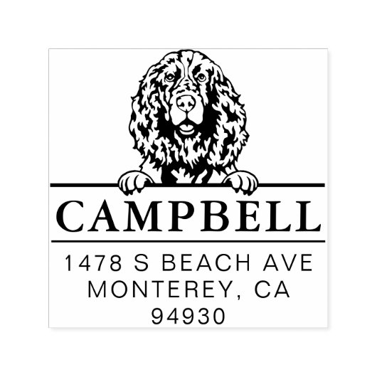 かわいいイングリッシュスリンガースパニエル犬カスタムドッグアドレス セルフインキングスタンプ (デザイン)